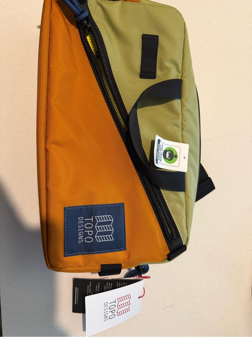 Topo Designs Olive & Orange Quick Pack Fanny/Sling Bag